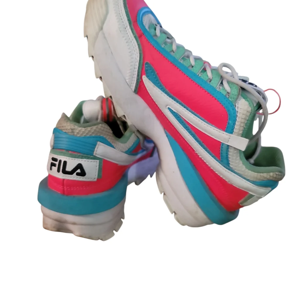 Fila Pink and Green Chunky Sneakers with Retro Design - Picture 4 of 4